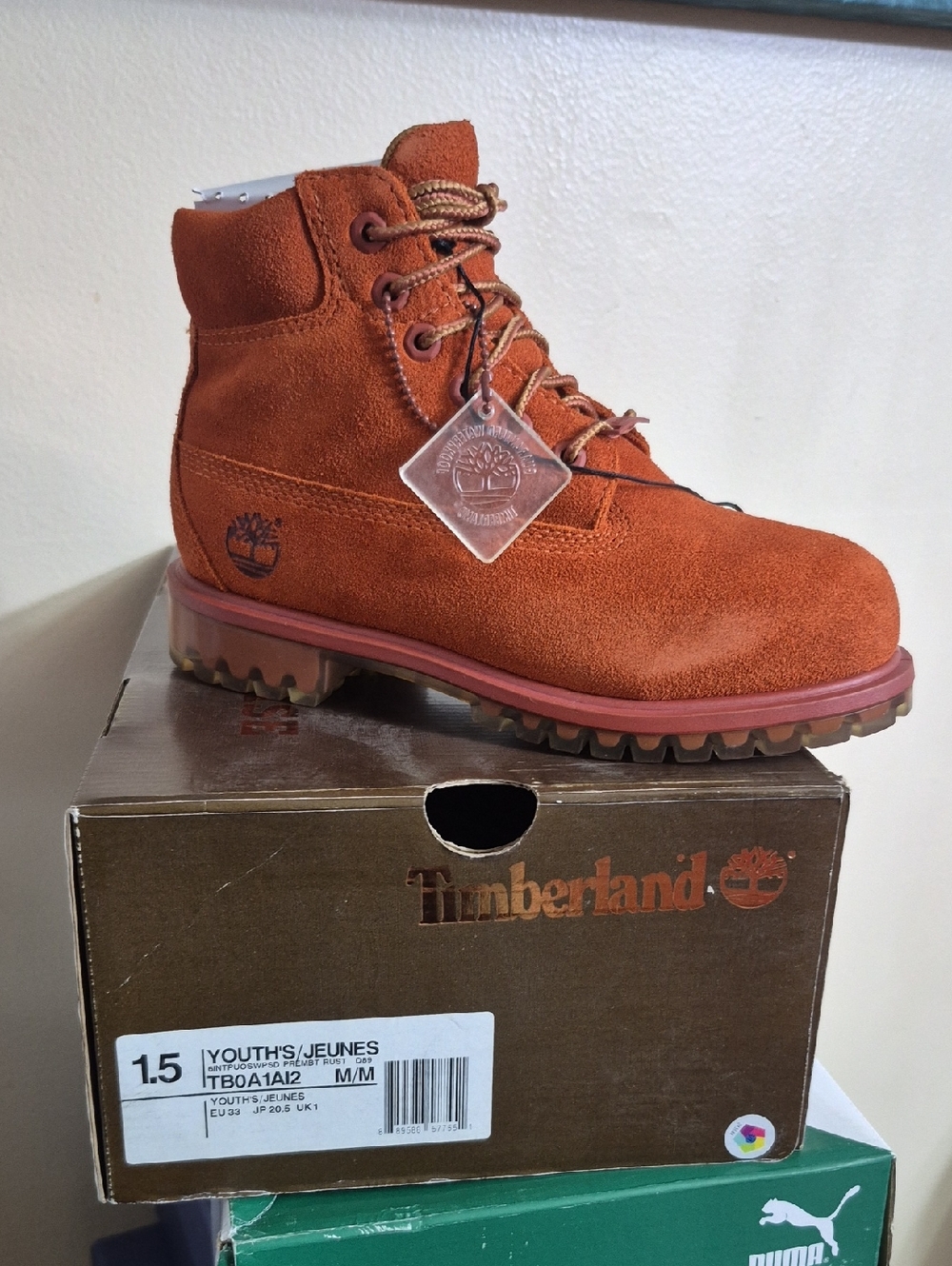 Timberland Rust Suede Lace-Up Kids' Boot